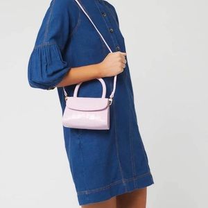 By Far pink leather crossbody top-handle bag! NEW!